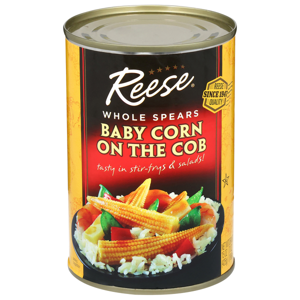 Canned & Jarred Vegetables Reese's Baby Corn, on the Cob, Whole Spears hero