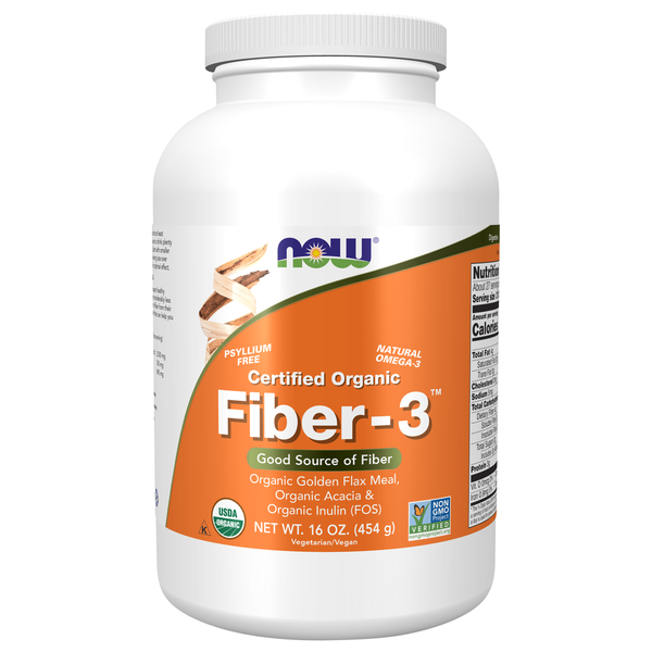 Digestion NOW Fiber 3, Organic hero