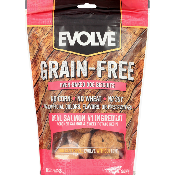 Dog Food & Care EVOLVE Treats for Dogs, Grain-Free, Deboned Salmon & Sweet Potato Recipe hero