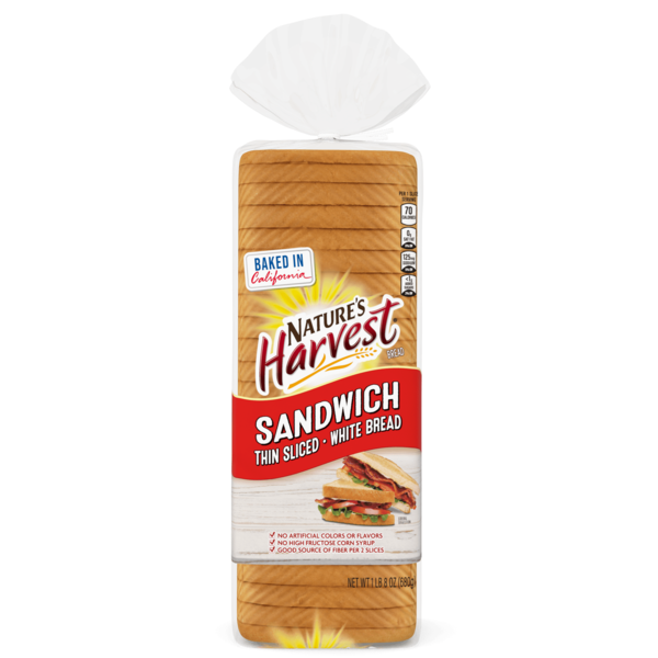 Nature's Harvest Plain Thin Sliced Bread hero