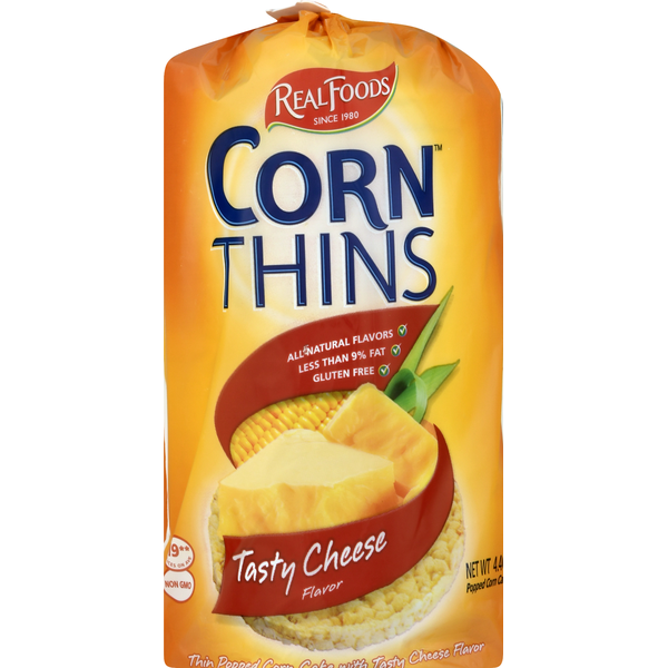 Chips & Pretzels Del Real Foods Corn Thins, Tasty Cheese Flavor hero