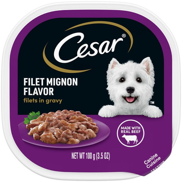 Wet Dog Food Cesar Filets in Gravy Soft Wet Dog Food Filet Mignon hero