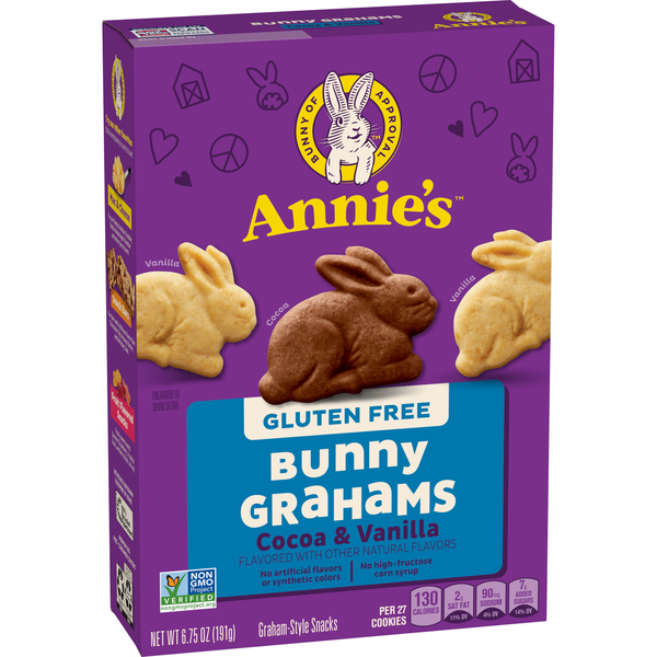 Cookies & Cakes Annie's Gluten Free Bunny Cocoa and Vanilla Graham Crackers hero