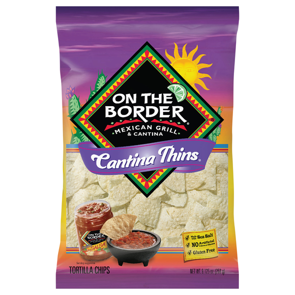 Chips & Pretzels On The Border Tortilla Chips, Cantina Thins hero