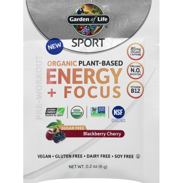 Miscellaneous Supplements Garden of Life Energy + Focus, Organic, Plant-Based, Sugar Free Blackberry Cherry hero