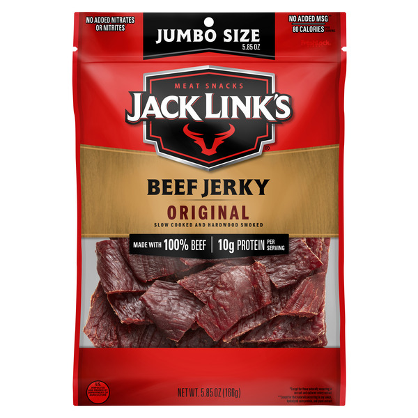 Popcorn & Jerky Jack Link's Beef Jerky, Original, Meat Snacks hero