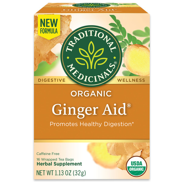 Tea Traditional Medicinals Organic Ginger Aid, Caffeine Free Herbal Tea hero