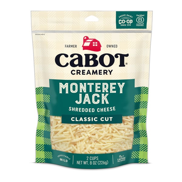 Packaged Cheese Cabot Monterey Jack Shredded Cheese hero