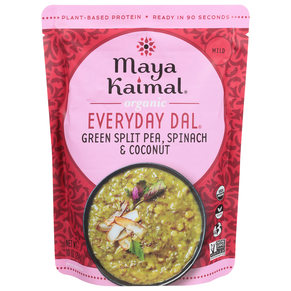 Instant Foods Maya Kaimal Everyday Dal, Organic, Green Split Pea, Spinach & Coconut, Mild hero