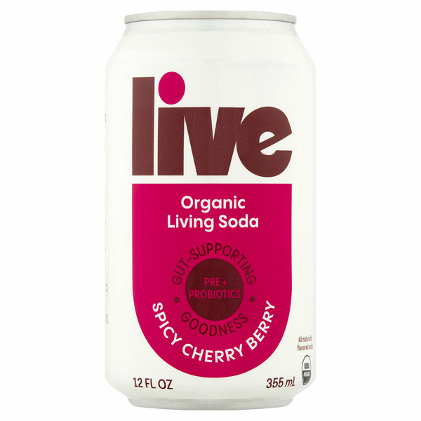 Live Spicy Cherry Berry Organic Living Soda hero