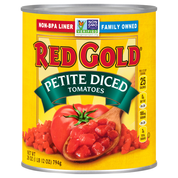 Canned & Jarred Vegetables Red Gold Petite Diced Tomatoes hero