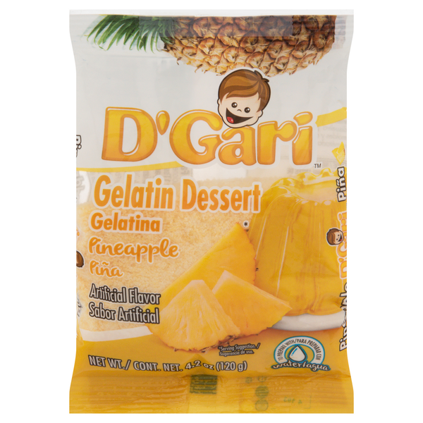 Doughs, Gelatins & Bake Mixes D'Gari Gelatin Dessert, Pineapple hero