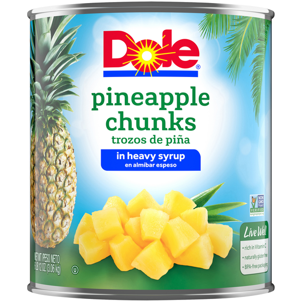 Canned Fruit & Applesauce Dole Pineapple Chunks in Heavy Syrup hero