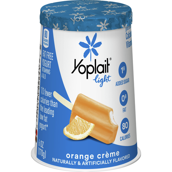 Yogurt Yoplait Light Orange Creme Fat Free Yogurt Cup hero