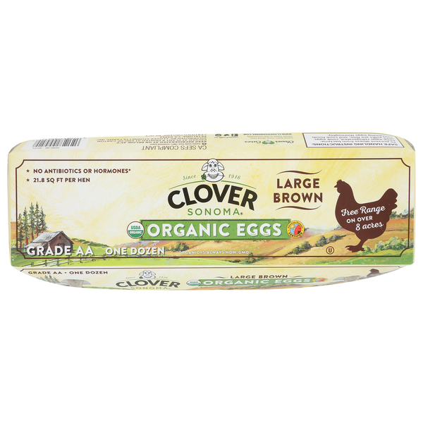 Eggs Clover Sonoma Organic Eggs Large Brown hero