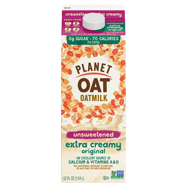 Planet Oat Oatmilk, Original, Unsweetened, Extra Creamy hero