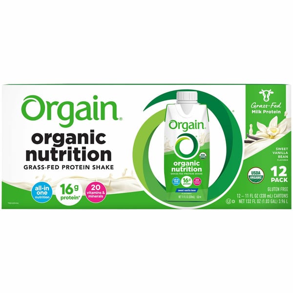 Orgain Organic Nutrition Shake, Grass Fed Protein - Vanilla Bean hero