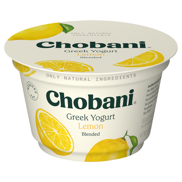 Yogurt Chobani Yogurt, Reduced Fat, Greek, Blended, Lemon hero