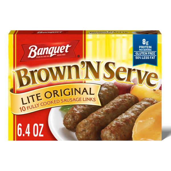 Frozen Breakfast Banquet Brown ‘N Serve Lite Original Fully Cooked Sausage Links hero