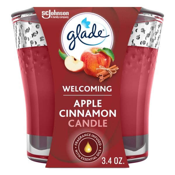 Air Fresheners & Candles Glade® Scented Candle, Apple Cinnamon, Fragrance Infused with Essential Oils hero