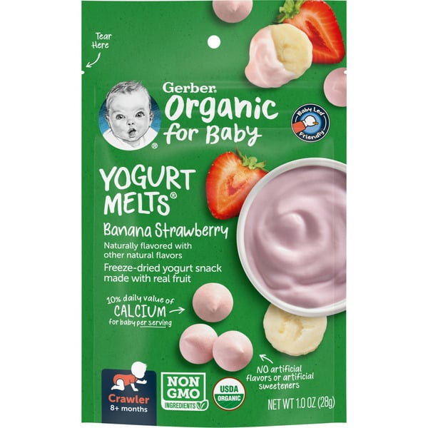 Baby Food & Formula Gerber Yogurt Melts Banana Strawberry Bag hero