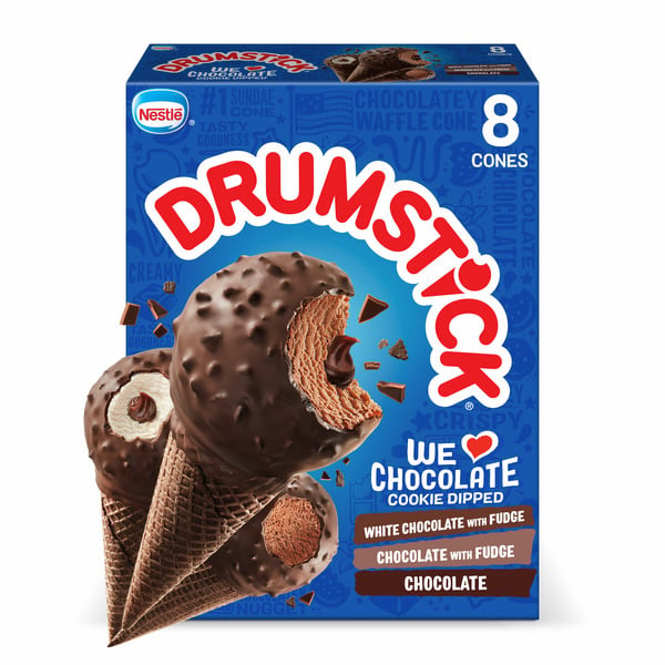 Ice Cream, Novelties & Ice Drumstick We Love Chocolate Cookie Dipped Ice Cream Cones hero