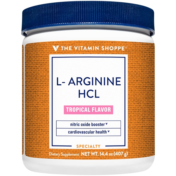 Amino Acids The Vitamin Shoppe L-Arginine HCl - Free Form Amino Acid - Tropical Flavor (50 Servings) hero