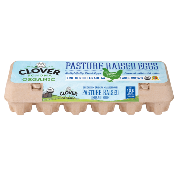 Eggs Clover Sonoma Organic Pasture Raised Large Brown Eggs hero