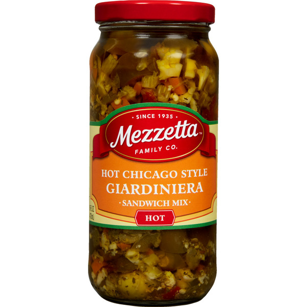 Condiments Mezzetta Hot Chicago Style Giardiniera Sandwich Mix hero