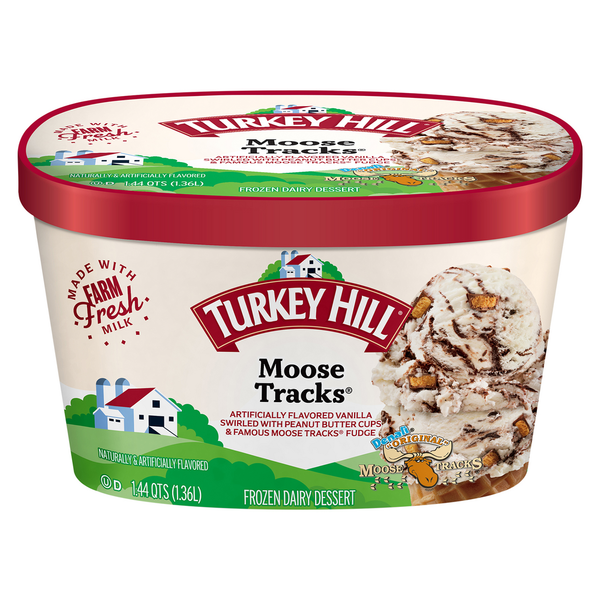 Ice Cream, Novelties & Ice Turkey Hill Frozen Dairy Dessert, Moose Tracks hero