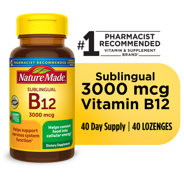 Vitamins & Supplements Nature Made Sublingual Vitamin B12 3000 mcg Micro-Lozenges hero