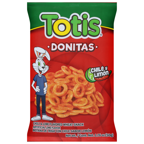 Latino Foods Totis Wheat Snack, Chili & Lime Flavored hero