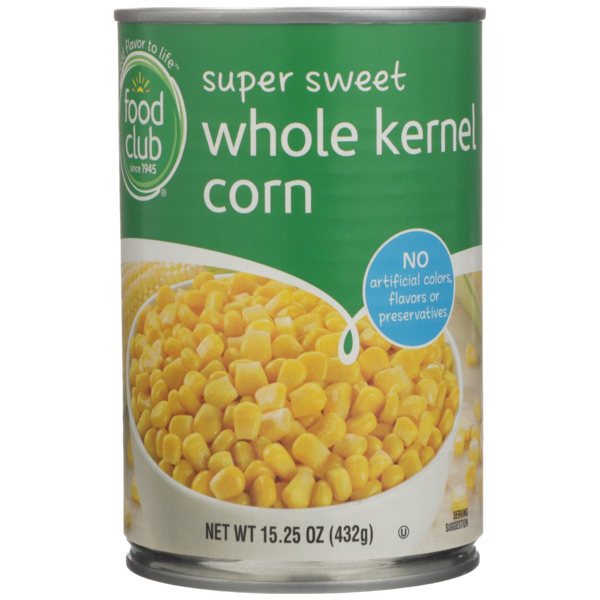 Canned & Jarred Vegetables Food Club Super Sweet Whole Kernel Corn hero