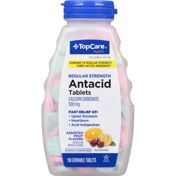 Digestion TopCare Antacid, Regular Strength, 500 mg, Chewable Tablets hero