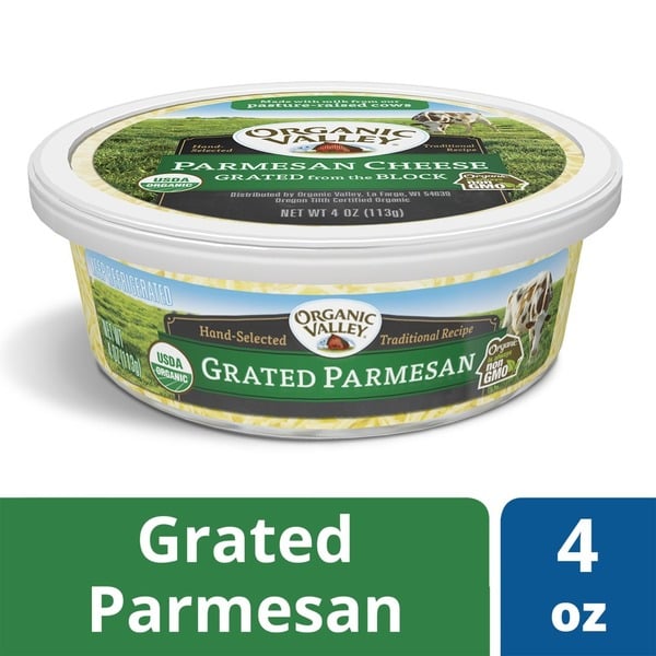 Packaged Cheese Organic Valley Grated Organic Parmesan Cheese hero