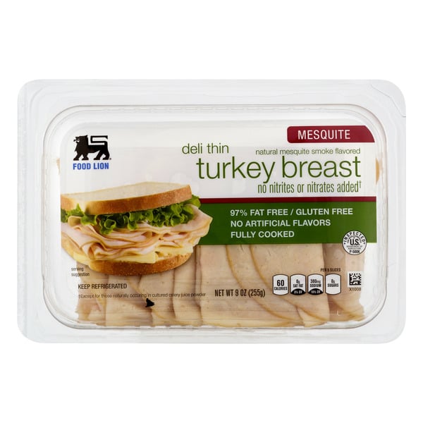 Packaged Lunch Meat Food Lion Mesquite Smoked Turkey hero