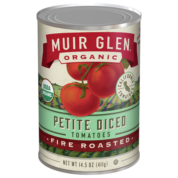 Pasta Sauce Muir Glen Tomatoes, Petite Diced, Fire Roasted hero