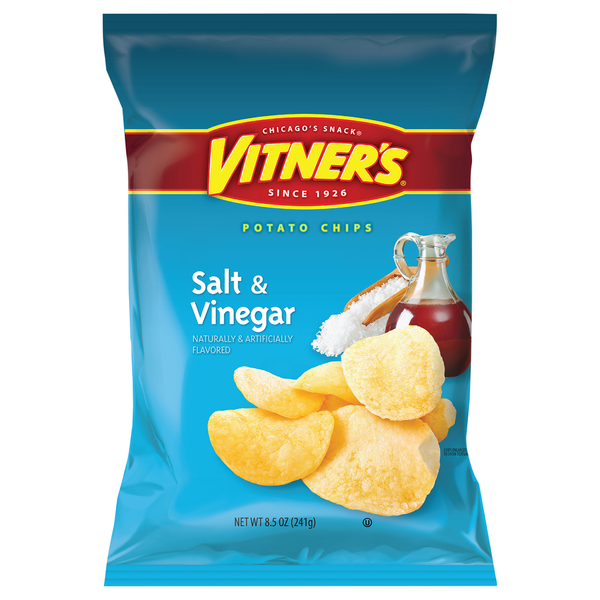 Chips & Pretzels Vitner's Potato Chips, Salt & Vinegar hero