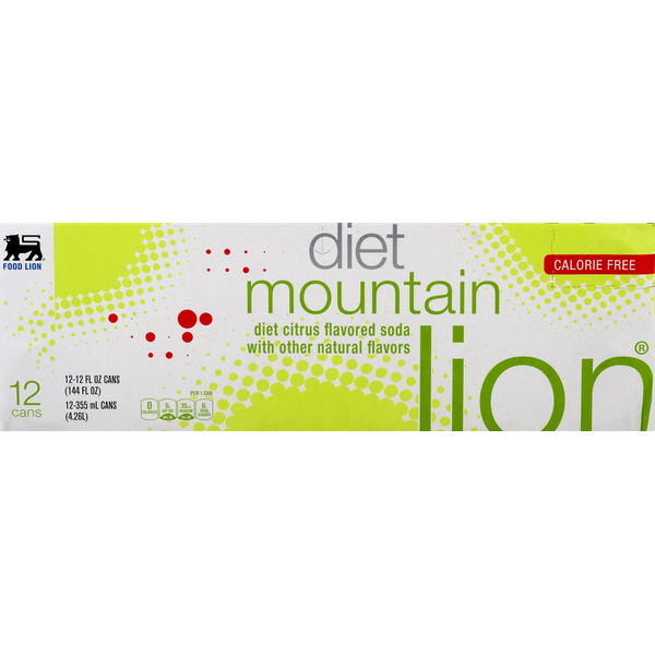 Soft Drinks Food Lion Soda, Diet, Mountain hero