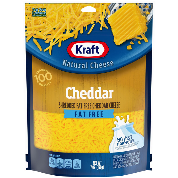 Cheese Kraft Cheddar Fat Free Shredded Cheese hero