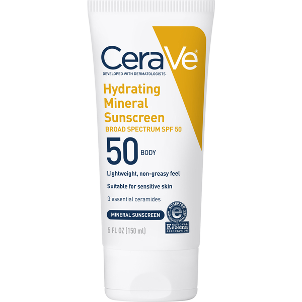 Body Lotions & Soap CeraVe Sunscreen, Hydrating Mineral, SPF 50 hero