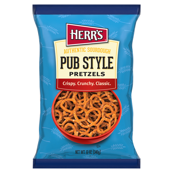 Chips & Pretzels Herr's Pretzels, Authentic Sourdough, Pub Style hero