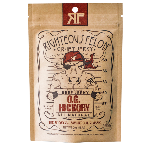 Popcorn & Jerky Righteous Felon O.G. Hickory Beef Jerky hero