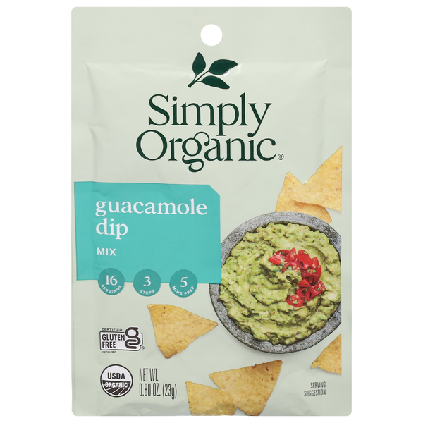 Salsa & Preserved Dips Simply Organic Mix, Guacamole Dip hero