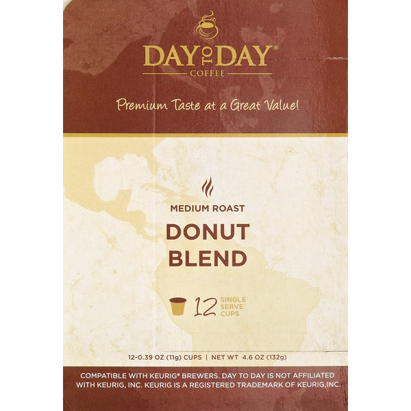 Coffee Day to Day Coffee, Medium Roast, Donut Blend, Single Serve Cups hero