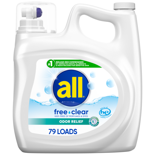 Laundry all Liquid Laundry Detergent, Free Clear with Odor Relief, 79 Loads hero