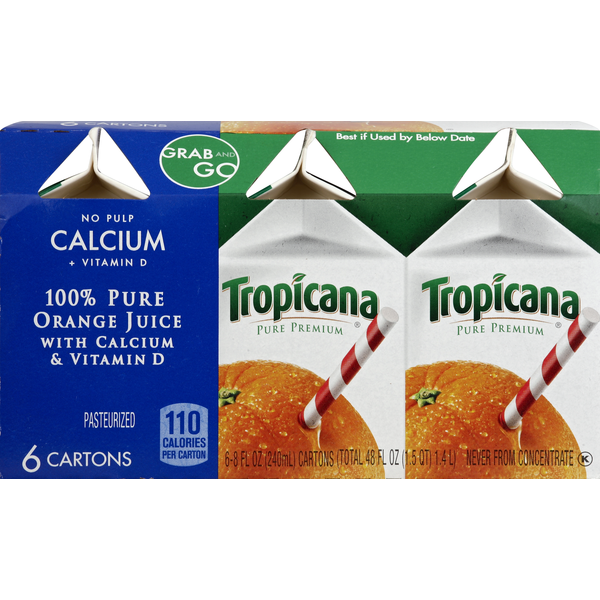 Refrigerated Juice (Dairy Aisle) Tropicana No Pulp with Calcium & Vitamin D 100% Orange Juice hero