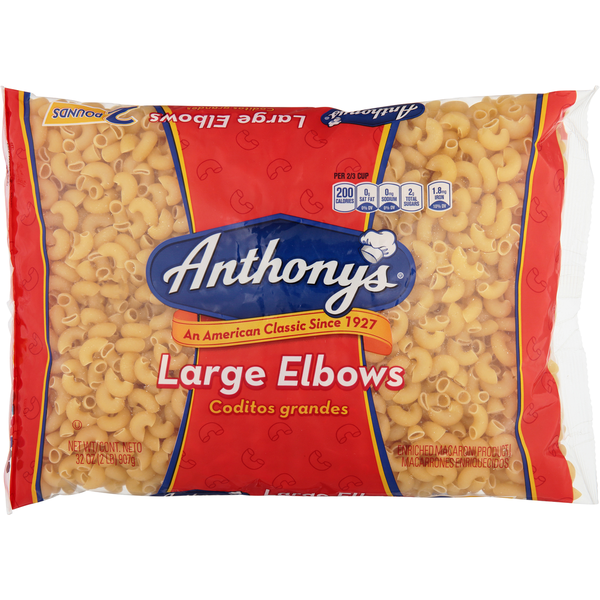 Dry Pasta Anthony's Elbows, Large hero