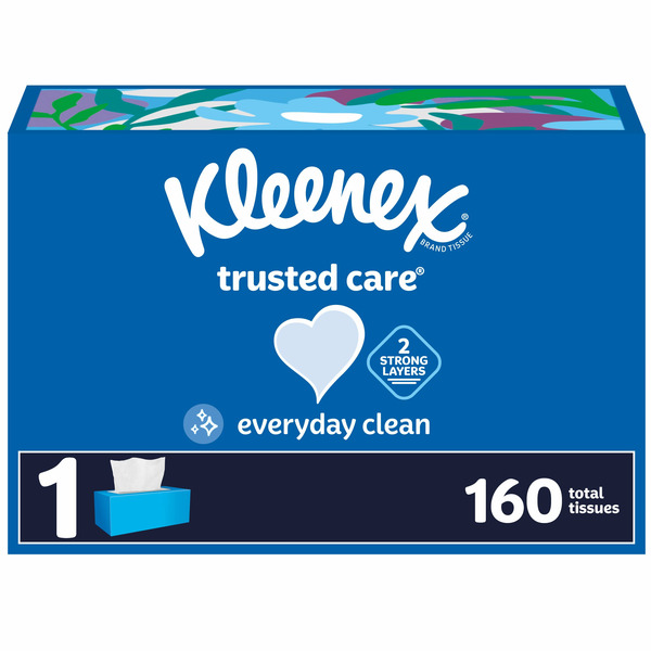 Paper Goods Kleenex Trusted Care Facial Tissues Flat Box 2 Ply hero