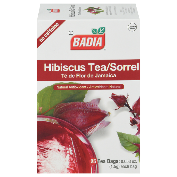 Tea Bags and Mixes Badia Spices Tea, Hibiscus, No Caffeine, Bags hero